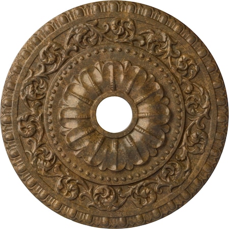 Ekena Millwork Vaduz Ceiling Medallion (Fits Canopies up to 3 1/2"), 23 1/2"OD x 3 1/2"ID x 2 1/8"P, Rubbed Bronze CM23VARZS